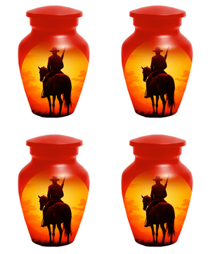 Cowboy Urn for Ashes | Western Horse Cremation Urn for Dad | Custom Funeral Cremation Urn for Men