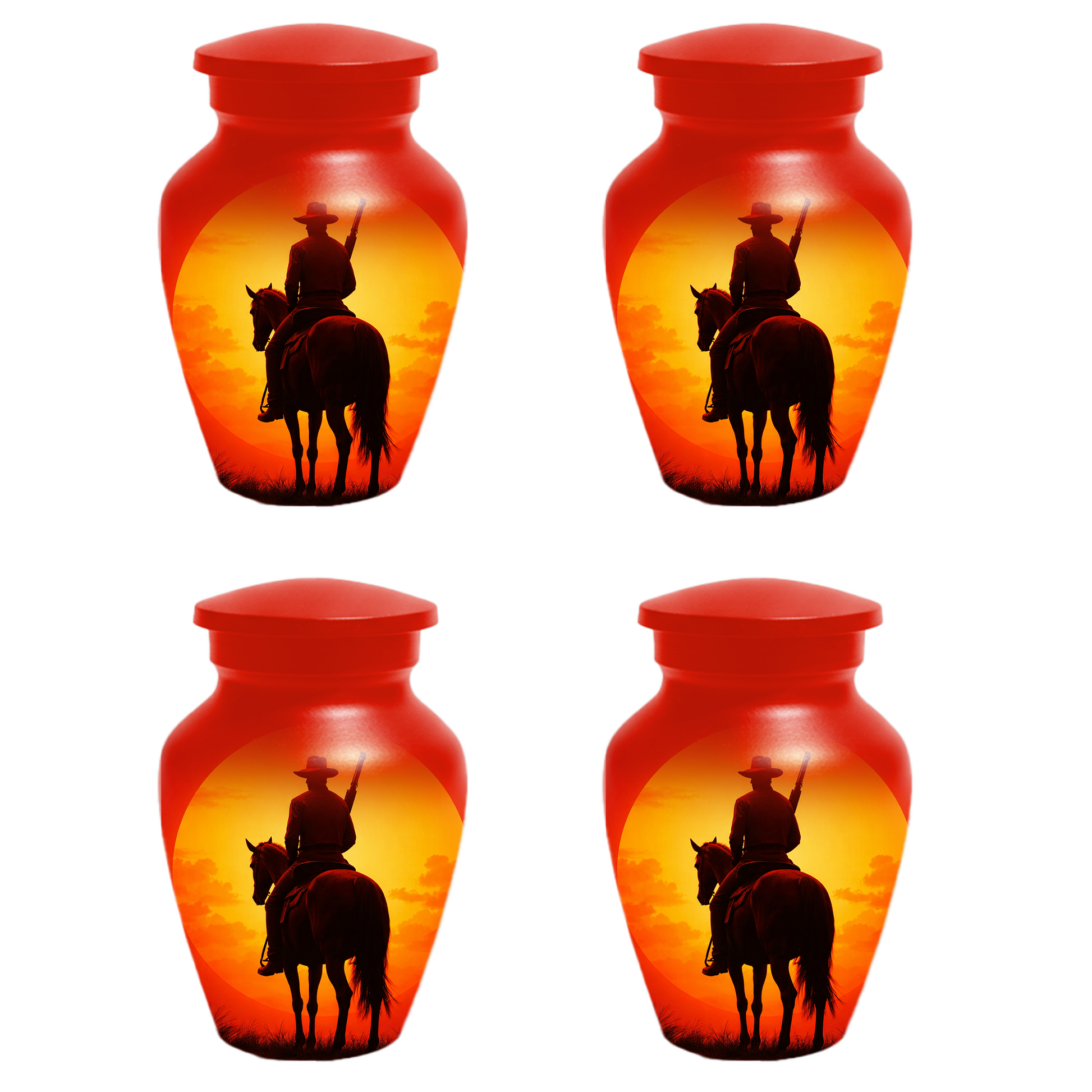 Cowboy Urn for Ashes | Western Horse Cremation Urn for Dad | Custom Funeral Cremation Urn for Men