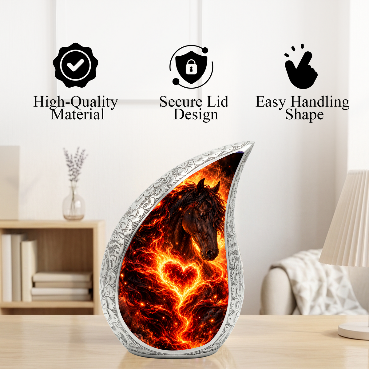 Horse Cremation Urn for Ashes, Horse Memorial Urn, Equestrian Urn, Horse Lover Adult Urn