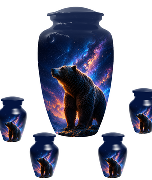 Bear Cremation Urn for Dad Ashes - Wildlife Memorial Extra Large Keepsake Urns