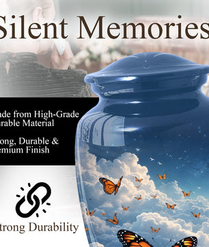 Monarch Butterfly Urn for Mom | Butterfly Cremation  Large Urn for Ashes | Memorial Urn for Women