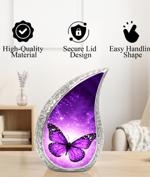 Purple Butterfly Urn for Human Ashes | Butterfly Urn | Urn for Mom