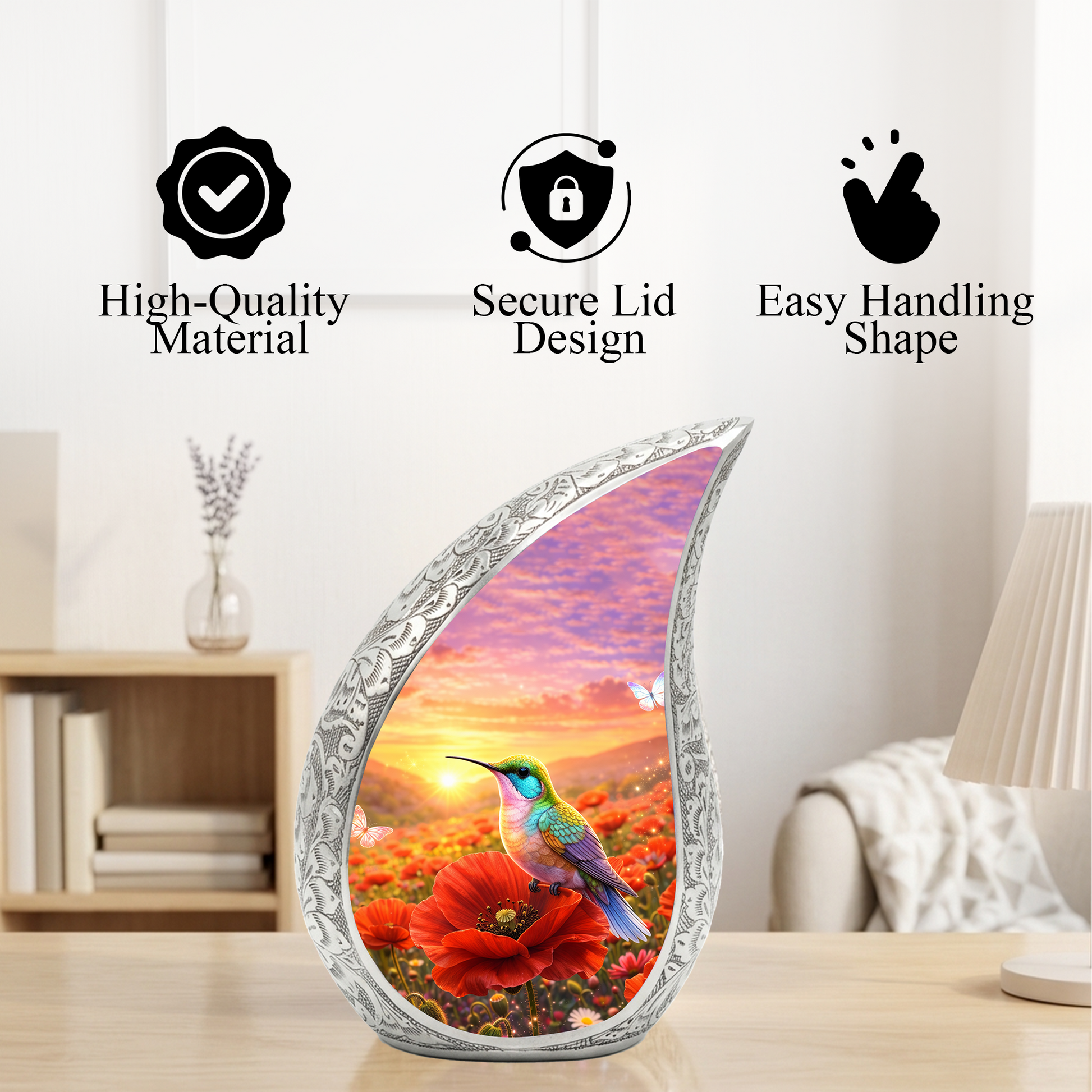 Hummingbird Memorial Urn for Mom | Urn for Human Ashes | Keepsake Urn for Mom