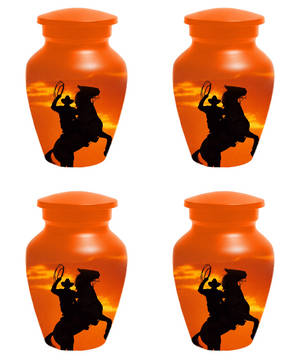 Personalized Cowboy Urn for Ashes | Western Horse Cremation Urn for Dad