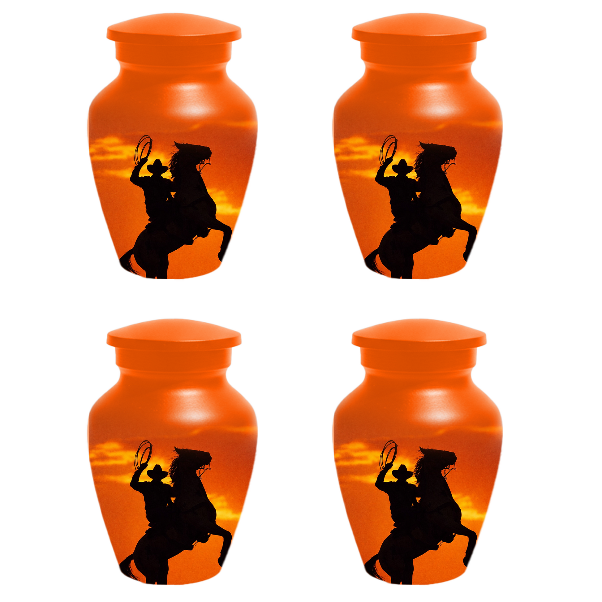 Personalized Cowboy Urn for Ashes | Western Horse Cremation Urn for Dad