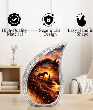 Horse Cremation Urn for Ashes, Horse Memorial Urn, Keepsake Adult Cremation Urn