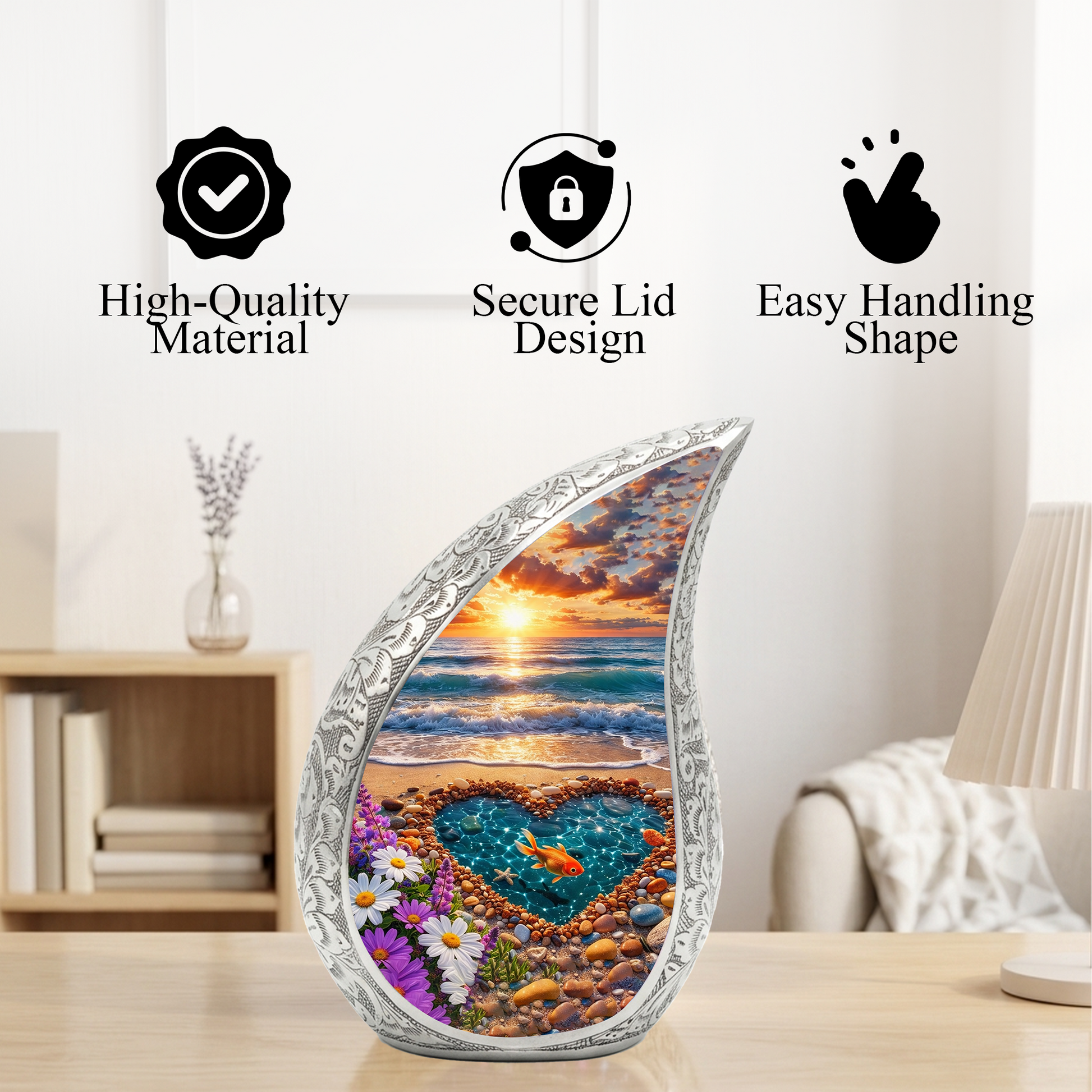 Beach Urn for Human Ashes – Premium Ocean Wave Cremation Urn
