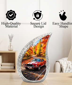 Classic Muscle Car Memorial Urn for Dad, Vintage Car Funeral Urn