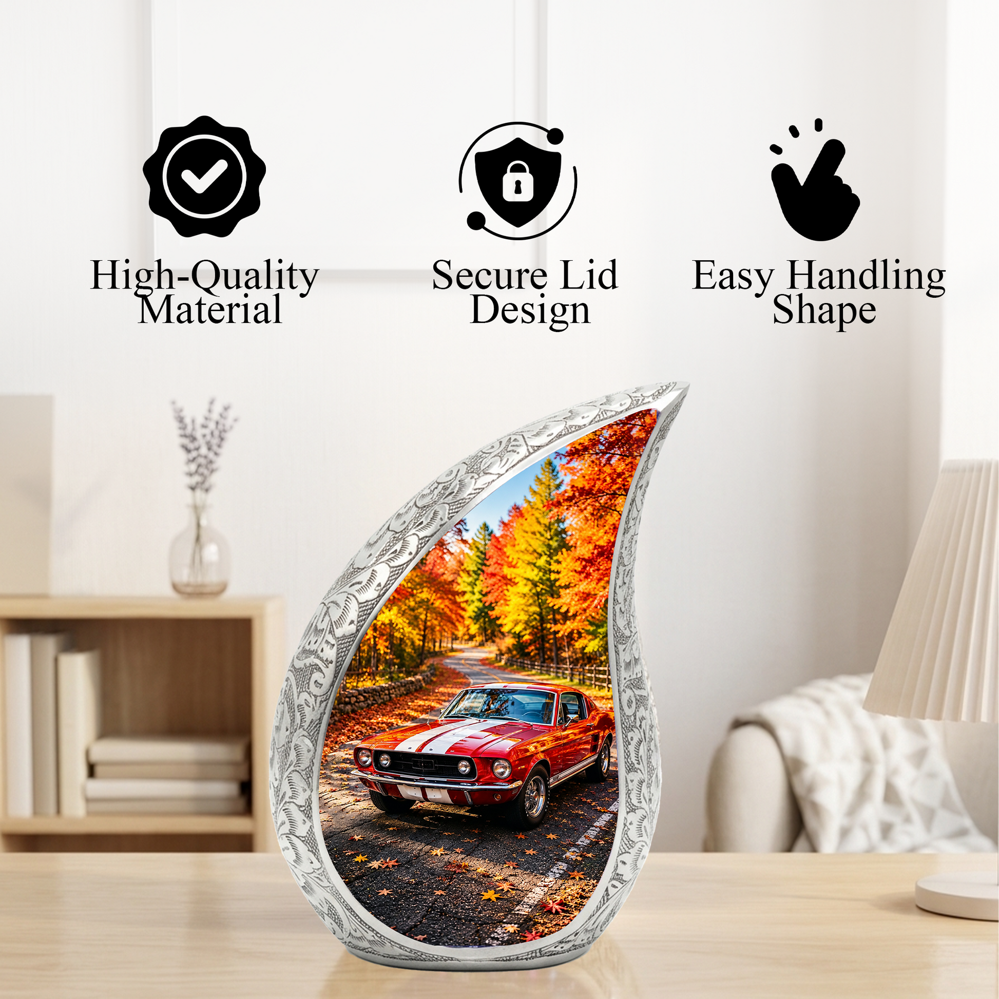 Classic Muscle Car Memorial Urn for Dad, Vintage Car Funeral Urn