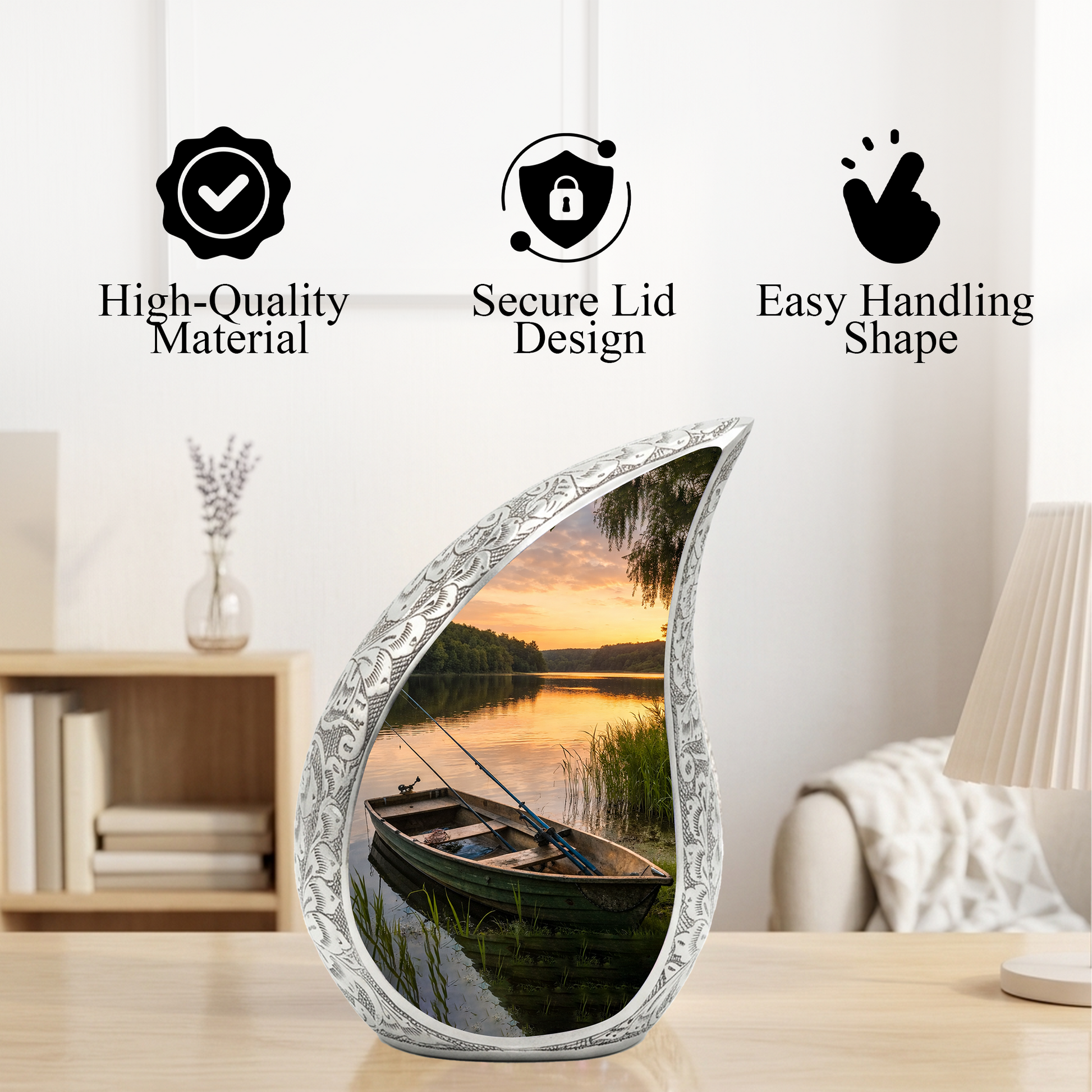 Fishing Adult Urn for Human Ashes – Gone Fishing Cremation Urn