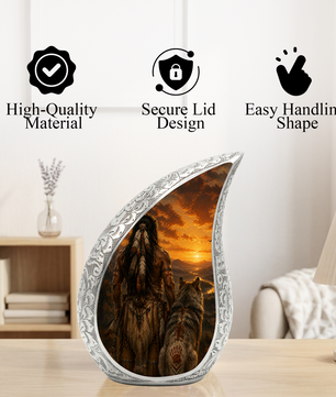 Warrior Sunset Urn for Adult Ashes | Adult Cremation Urn for Human Ashes