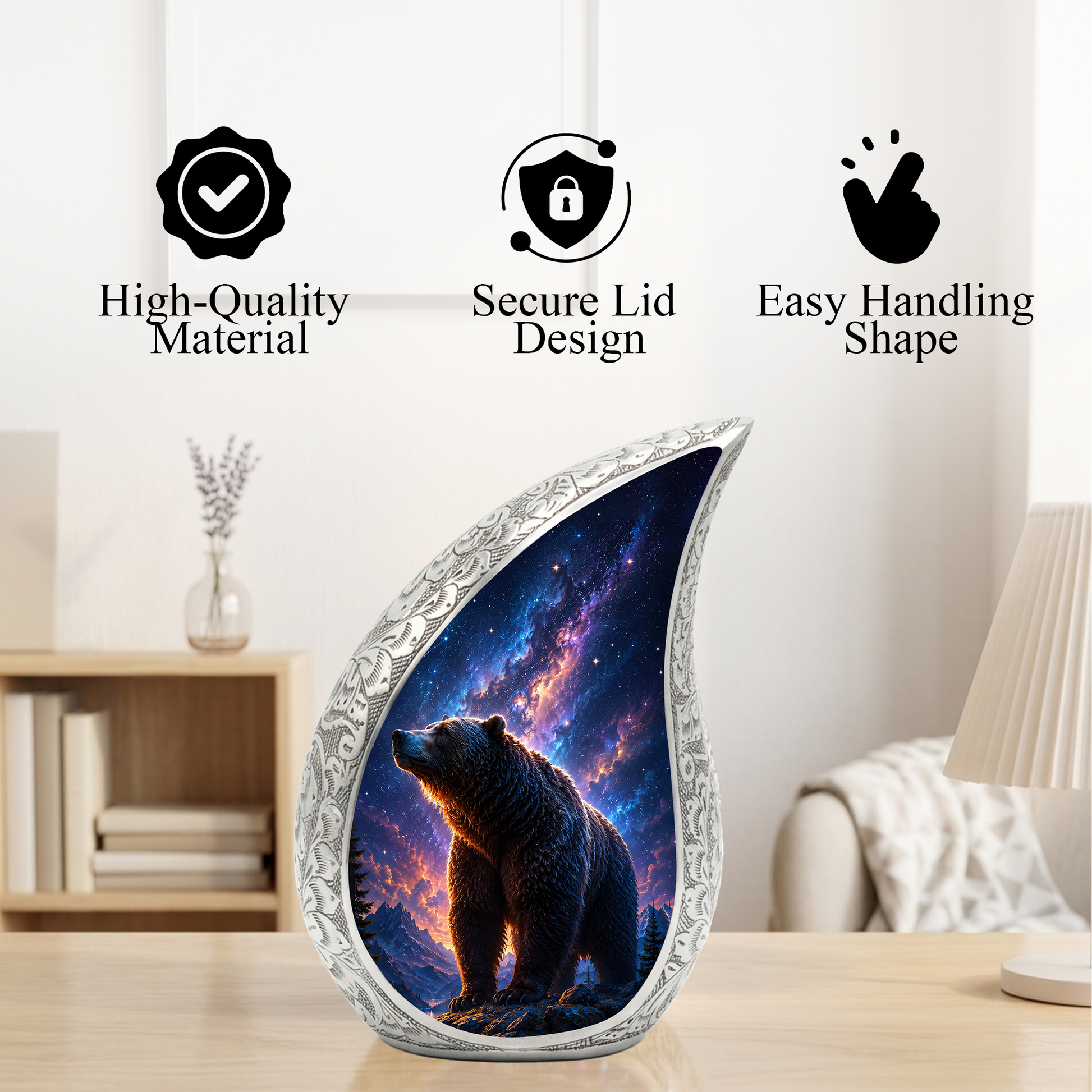 Bear Mountain Adult Urn for Human Ashes – Wildlife Adult Cremation Urn
