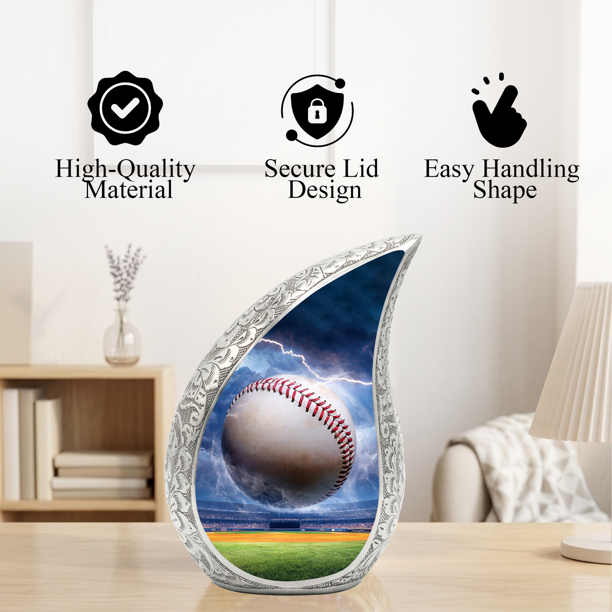 Baseball Funeral Urn for Dad, Baseball Memorial Urn for Human Ashes