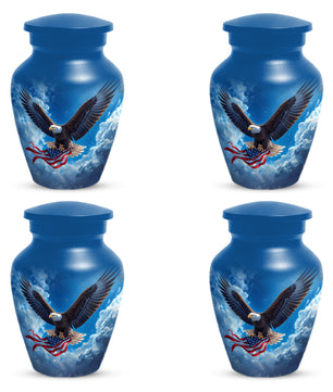 Patriotic Eagle Urn for Human Ashes | Flying Bald Eagle Adult Cremation Urn