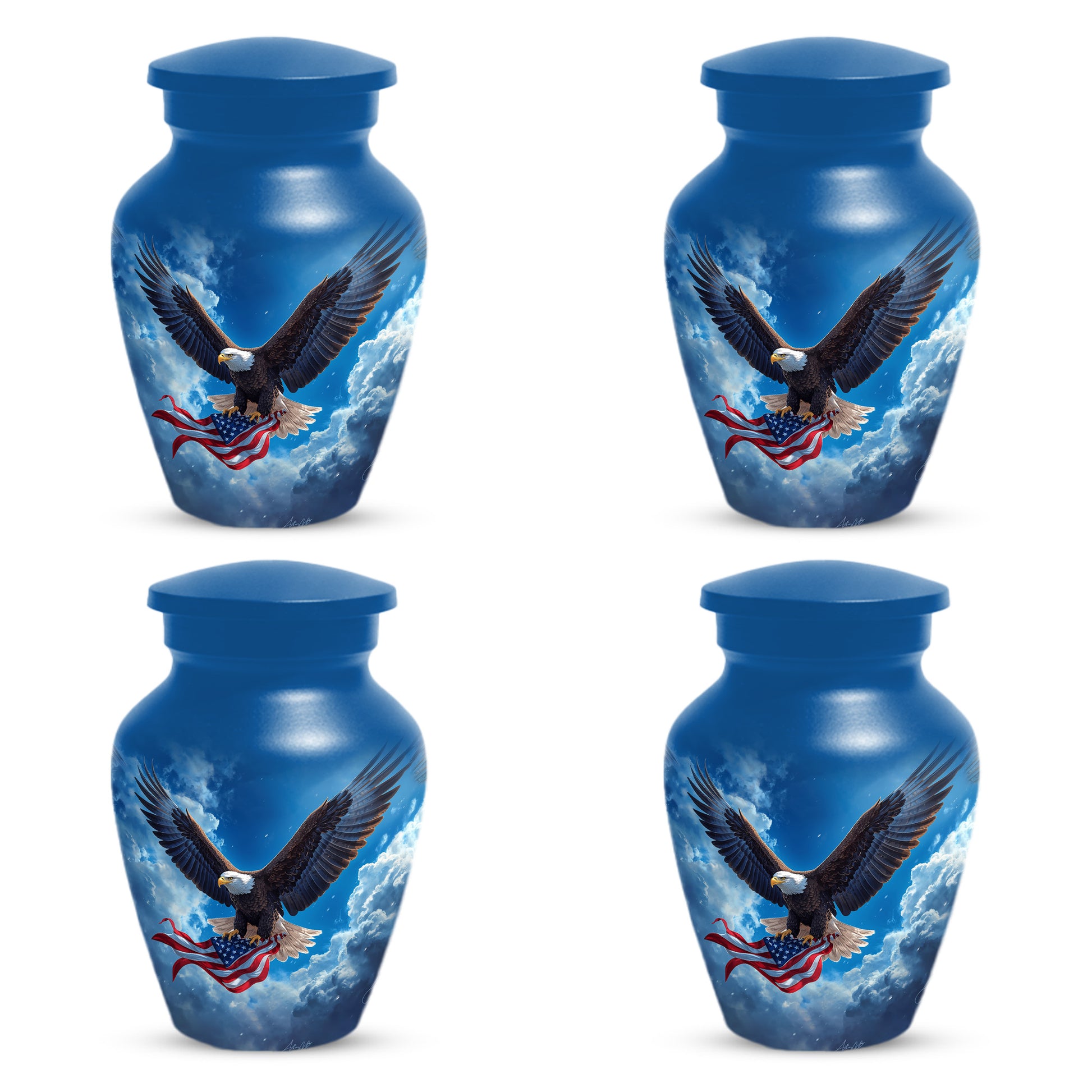 Patriotic Eagle Urn for Human Ashes | Flying Bald Eagle Adult Cremation Urn