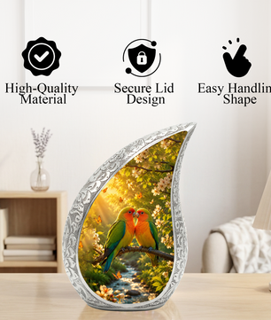 Lovebirds Adult Urn for Human Ashes – Memorial Adult Cremation Urn