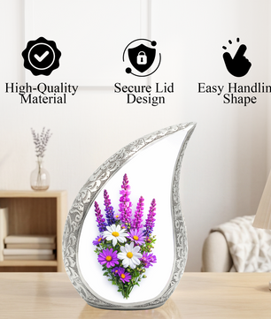 Butterfly Urn for Mom, Floral Heart Cremation Urn for Ashes