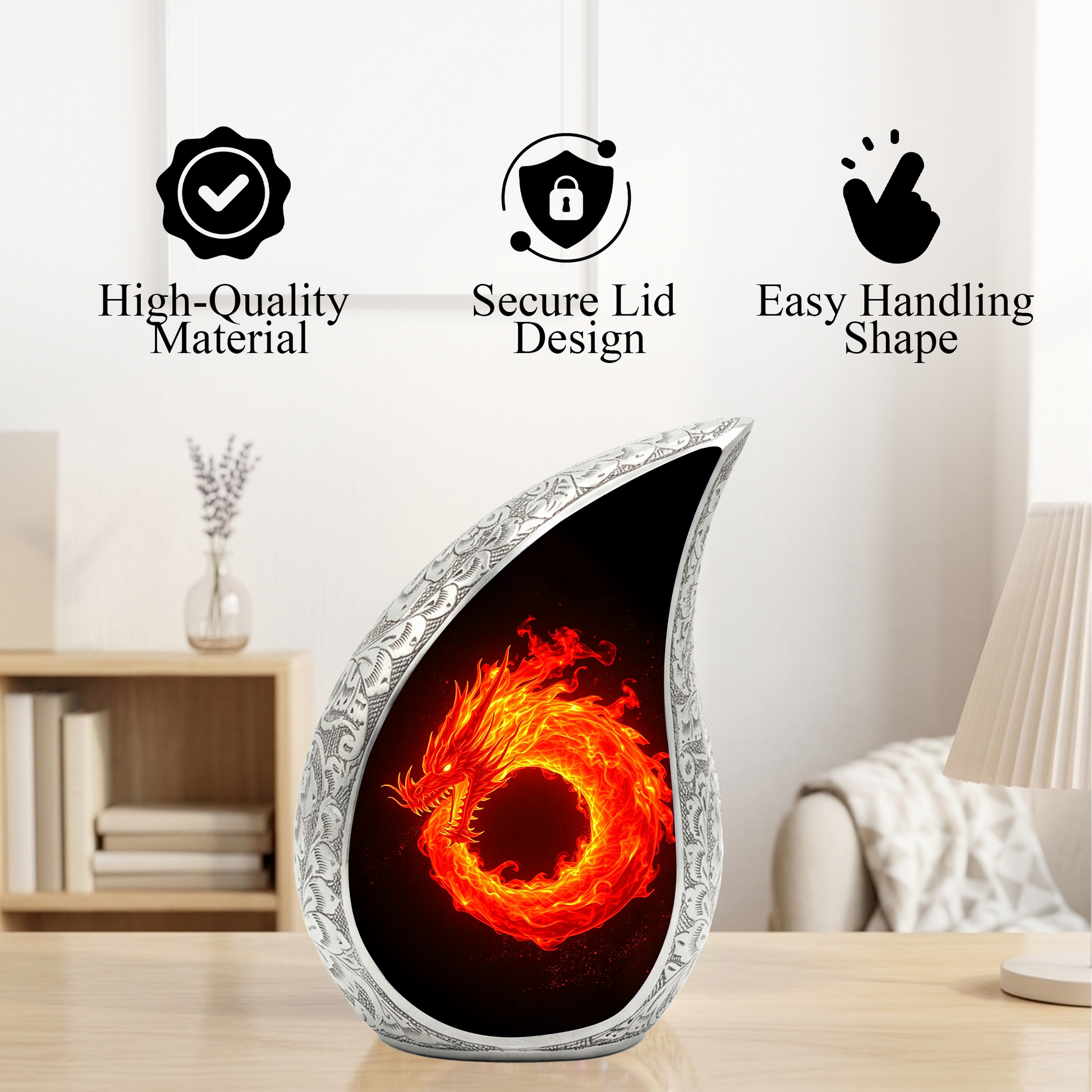 Dragon Memorial Urn for Dad | Adult Cremation Urn for Ashes