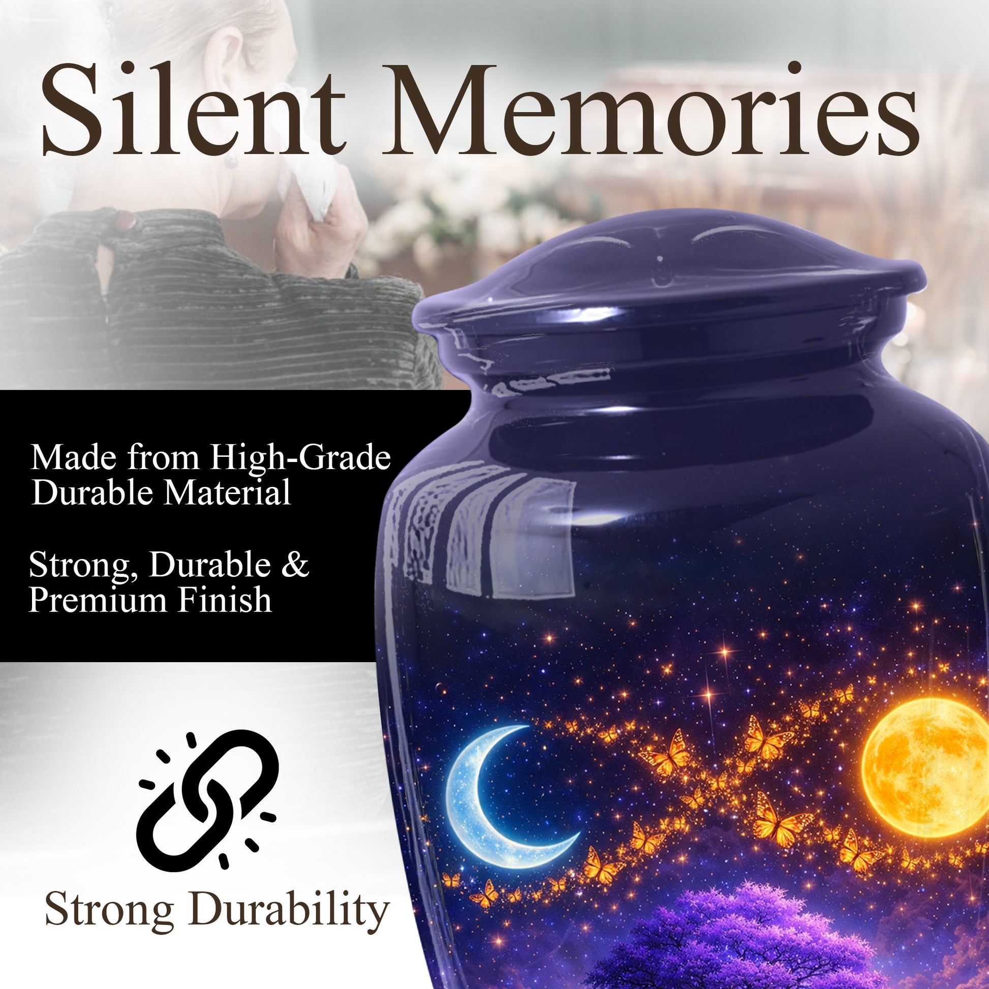 Tree of Life Urn for Mom- Purple Moon Memorial Large Urn|Adult Female Cremation Urn