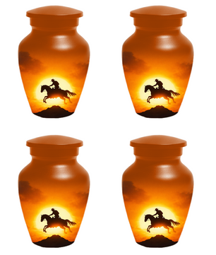 Western Cowboy Cremation Urn for Dad | Horse Memorial Urn for Human Ashes
