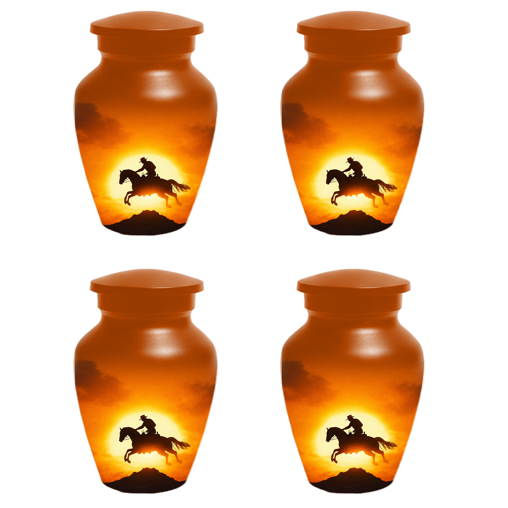 Western Cowboy Cremation Urn for Dad | Horse Memorial Urn for Human Ashes