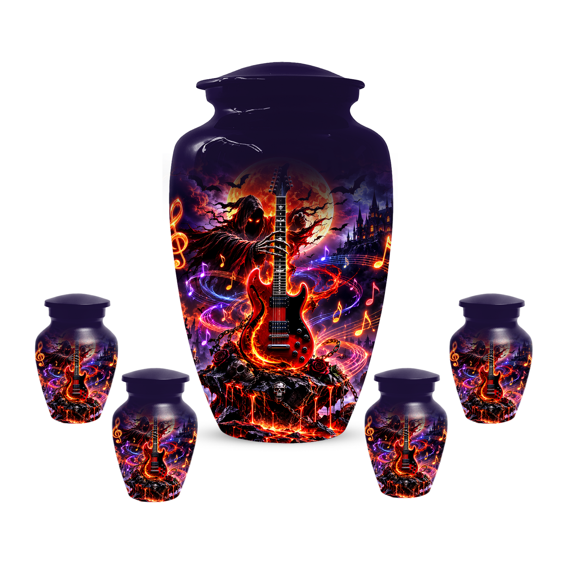 Guitar Cremation Urn for Ashes- Personalized Rock Music Memorial for Dad