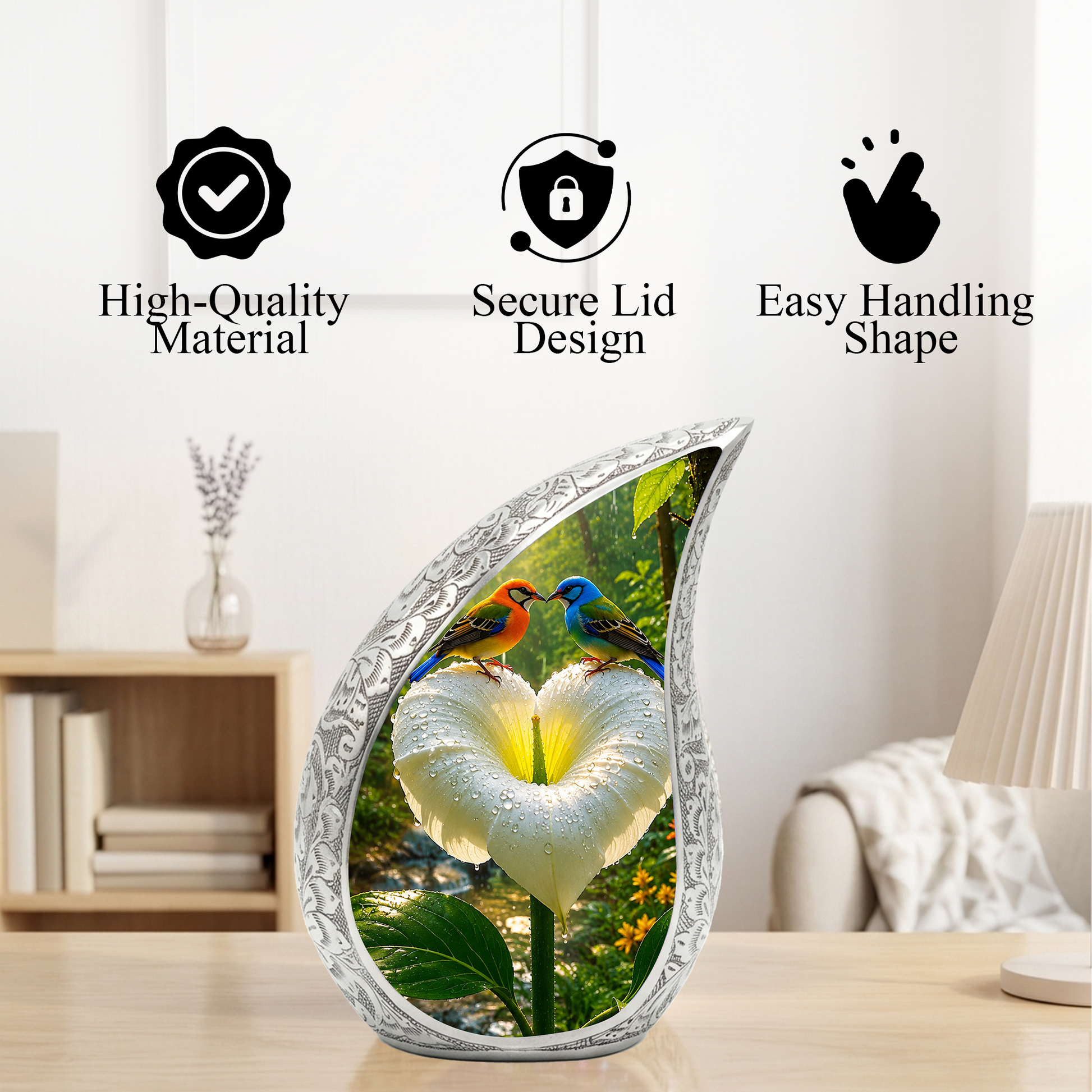 Bird Love Adult Urn for Human Ashes – Elegant Adult Cremation Urn