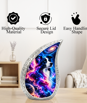 Border Collie Cremation Urn for Ashes, Personalized Dog Memorial Urn, Adult Pet Urn