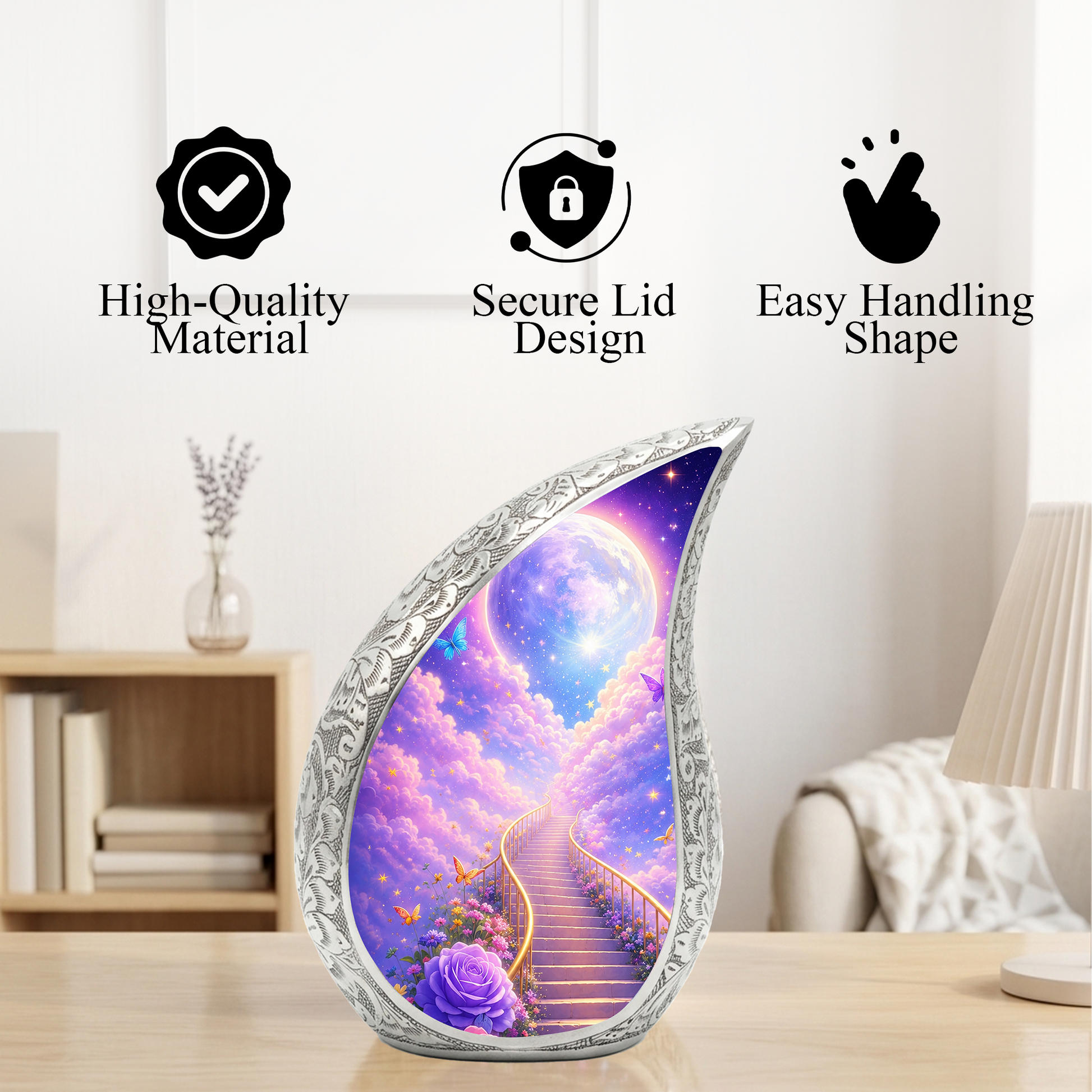 Heavenly Moon & Stairway Cremation Urn for Adult Ashe
