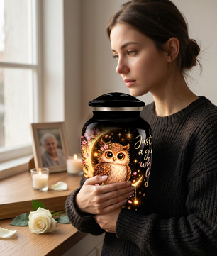 Owl Cremation Urn for Ashes | Personalized Owl Memorial Urn | Cute Bird Funeral Urn