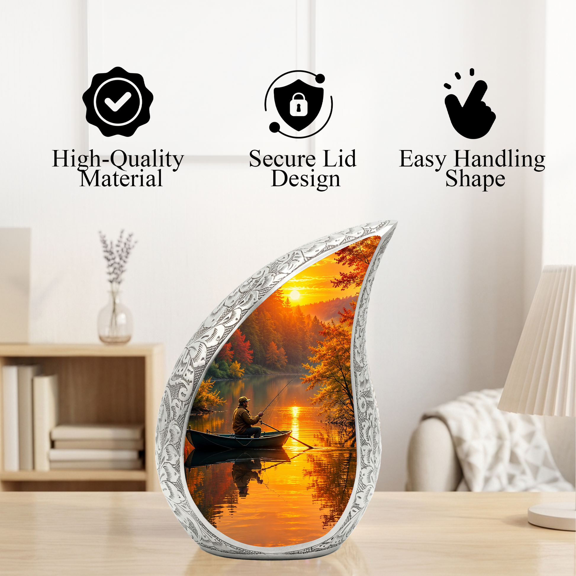 Fishing Urn for Human Ashes | Adult Cremation Urn for Dad, Mom & Loved Ones