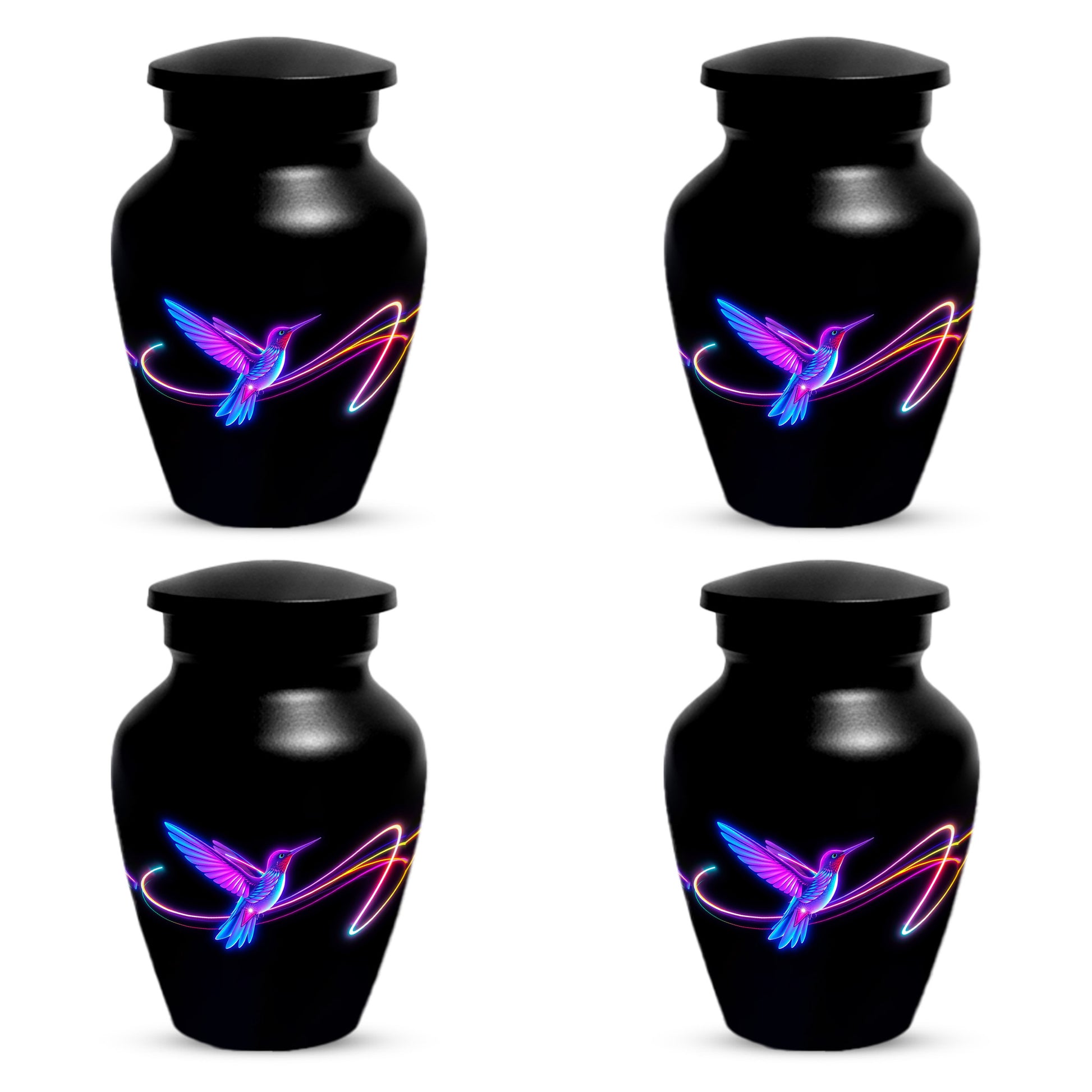 Personalized Neon Hummingbird Urn for Ashes – Modern Custom Adult Cremation Urn,