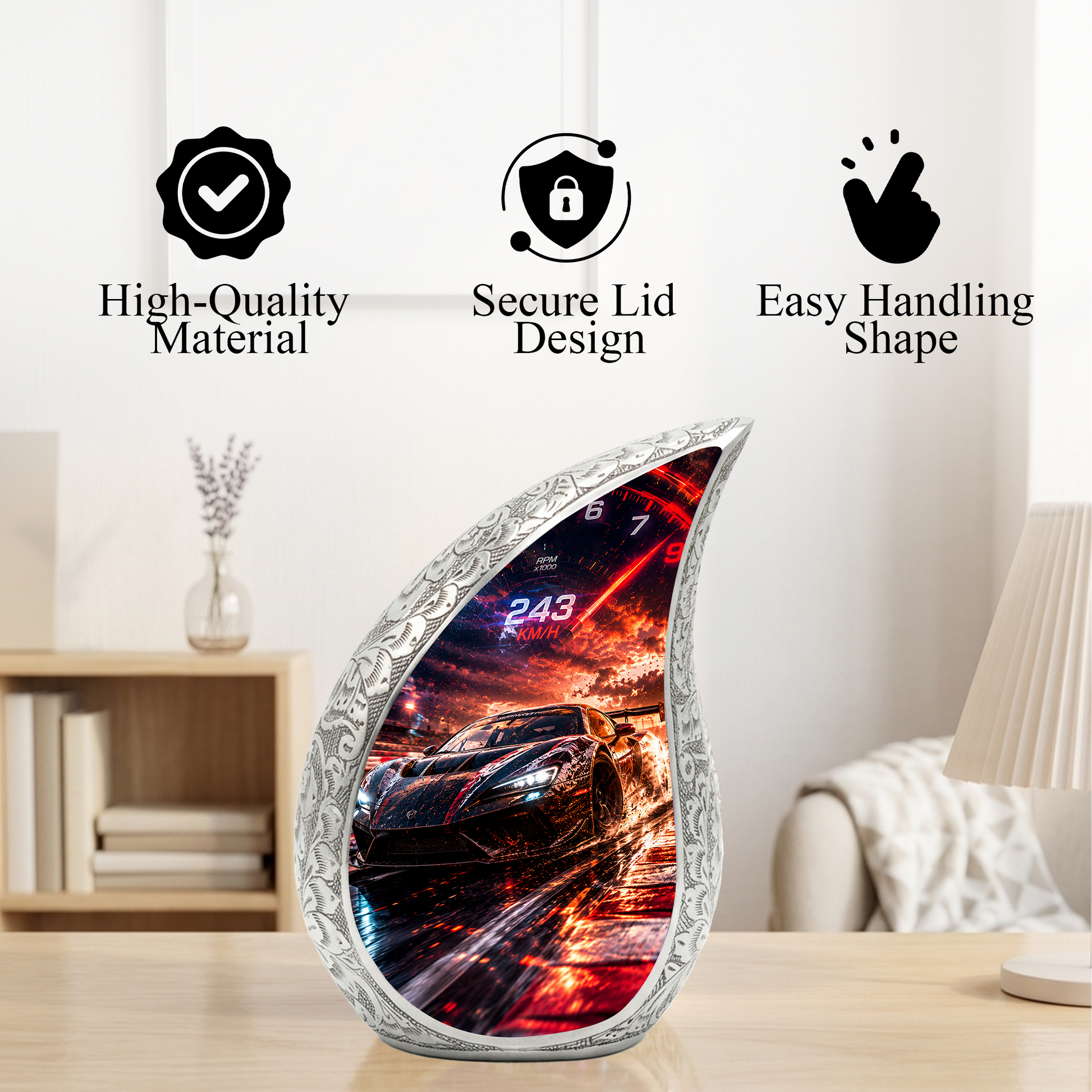Sports Car Urn for Adult Ashes | Adult Cremation Urn for Men & Dad