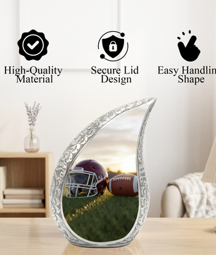 Football Urn for Dad | Adult Cremation Urn | Personalized Memorial Urn for Father, Men & Loved Ones