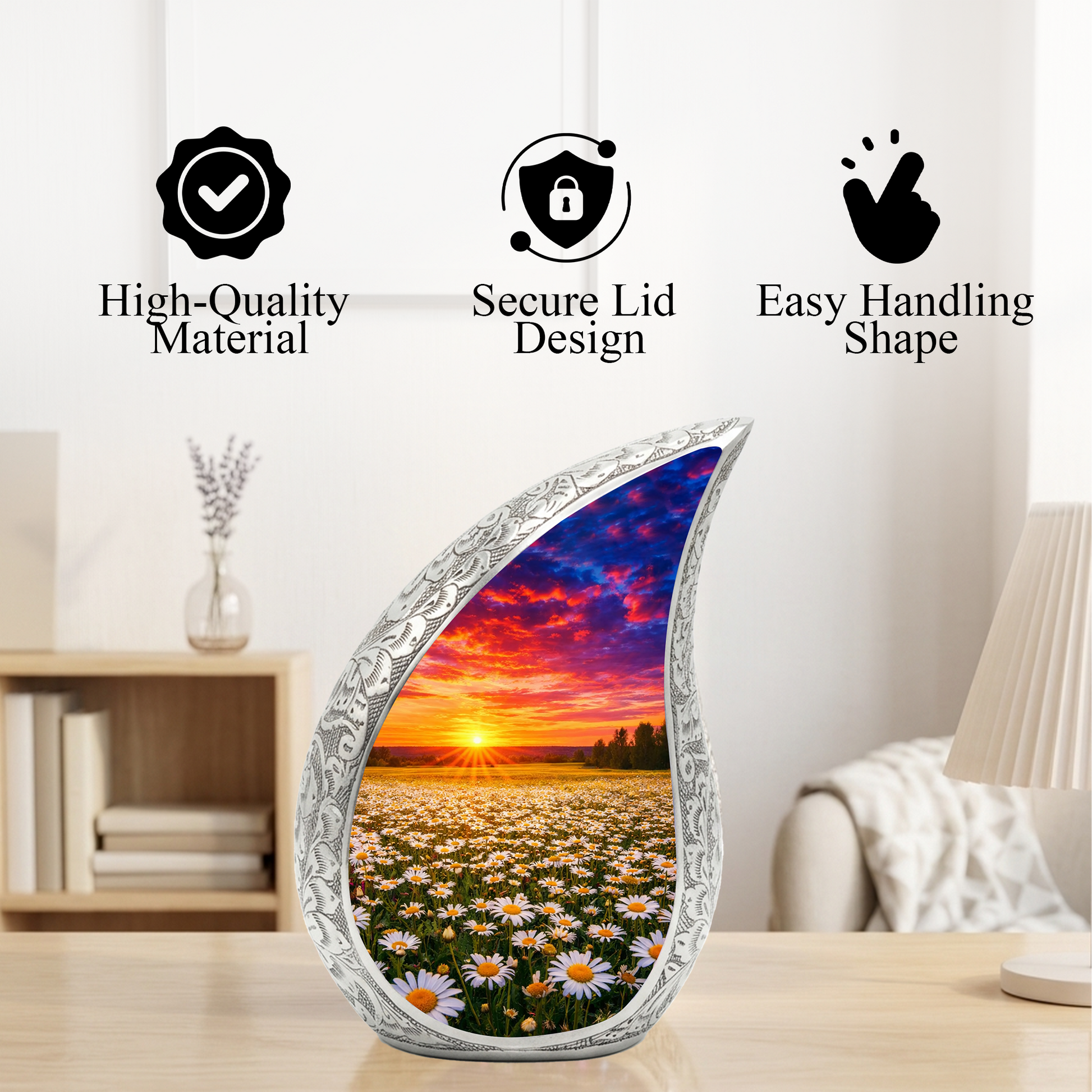 Sunflower Sunset Cremation Urn for Adult Ashes