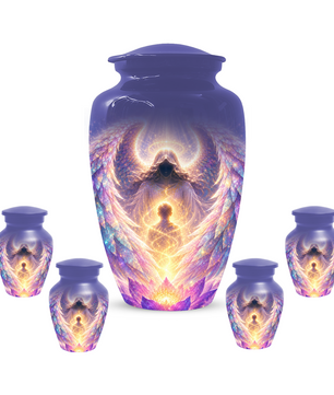 Guardian Angel Cremation Urn, Personalized Angel Memorial Urn for Human Ashes