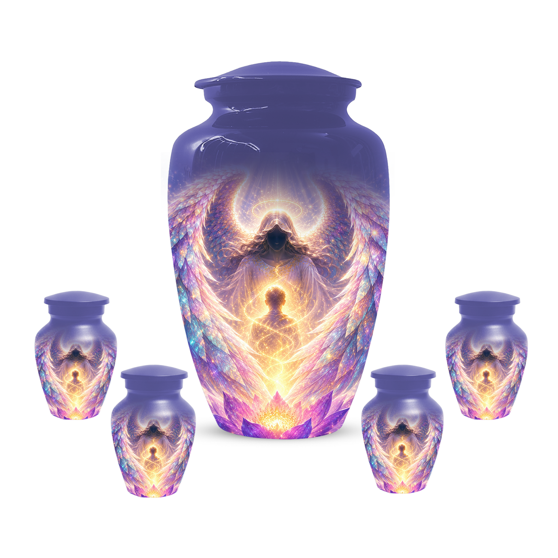 Guardian Angel Cremation Urn, Personalized Angel Memorial Urn for Human Ashes