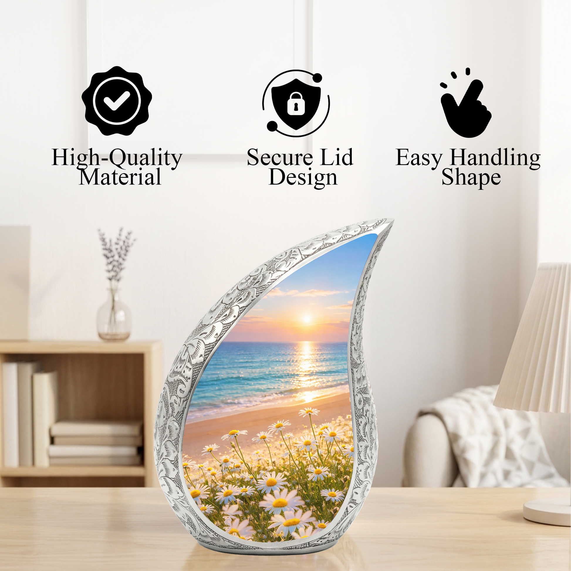 Sunflower Beach Adult Urn for Human Ashes – Premium Beach Cremation Urn