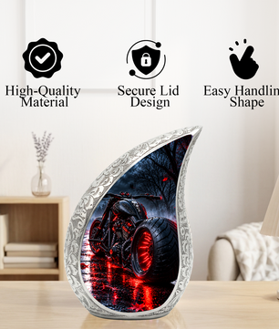 Motorcycle Cremation Urn for Ashes, Biker Memorial Urn, Motorcycle Adult Urn, Personalized Biker Cremation Urn