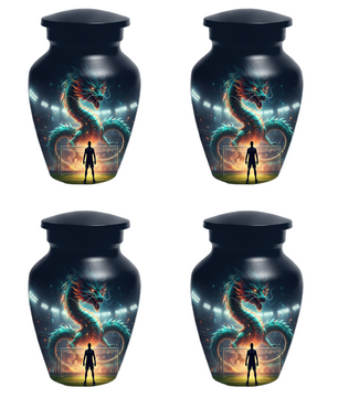 Dragon Soccer Urn for Human Ashes, Personalized Cremation Urn for Dad