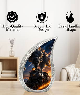 Train Urn for Human Ashes | Unique Adult Cremation Urn | Train Memorial Urn for Adult Ashes, Men & Women