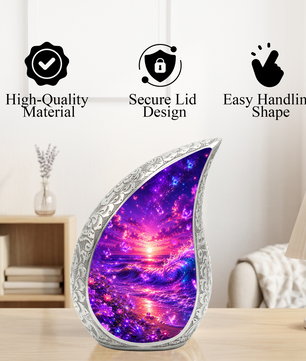 Neon Ocean Butterfly Beach Cremation Urn for Adult Ashes – Beautiful Beach-Themed Urn for Human Ashes