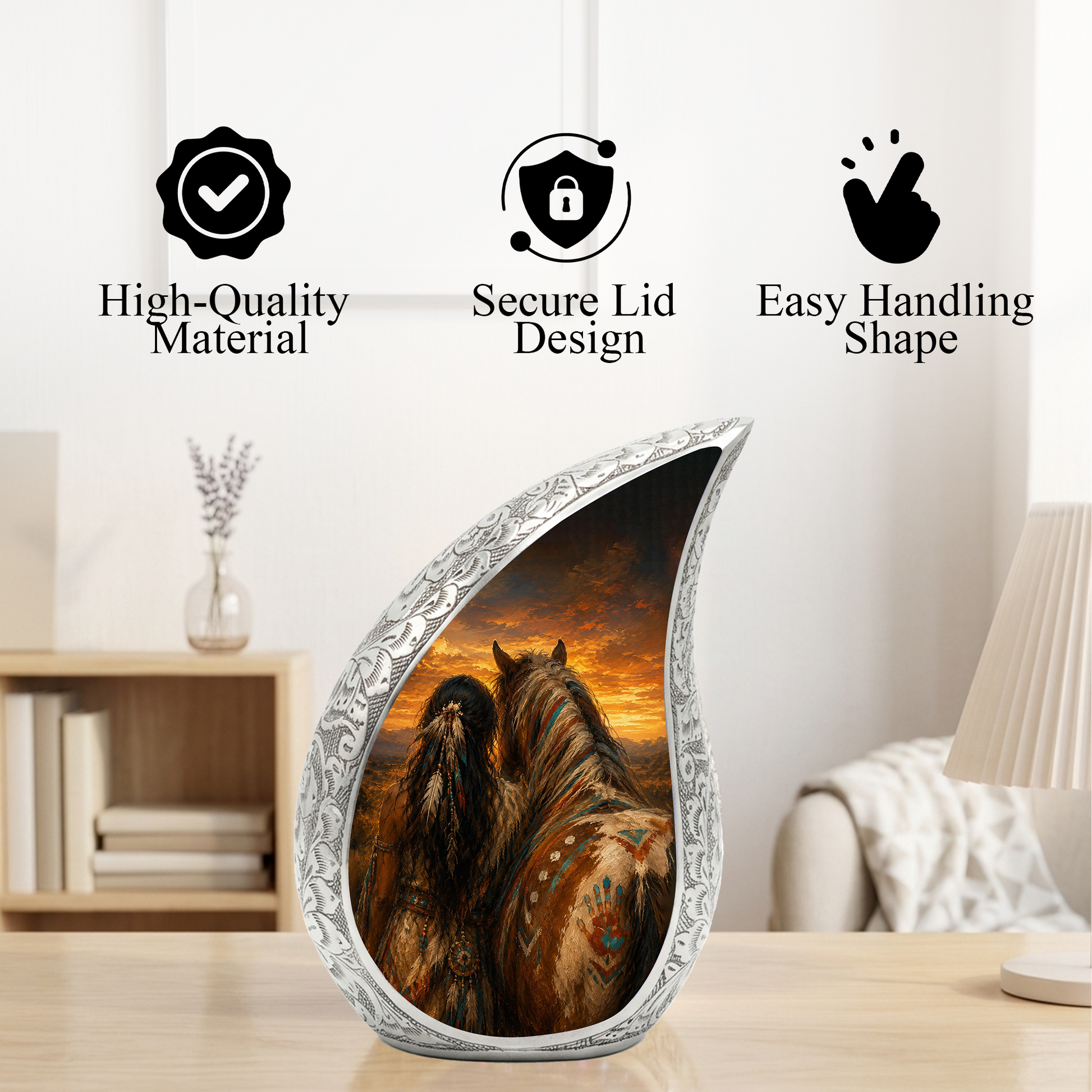 Native American Urn for Human Ashes – Beautiful Memorial Urn for Mom, Women & Female Loved Ones
