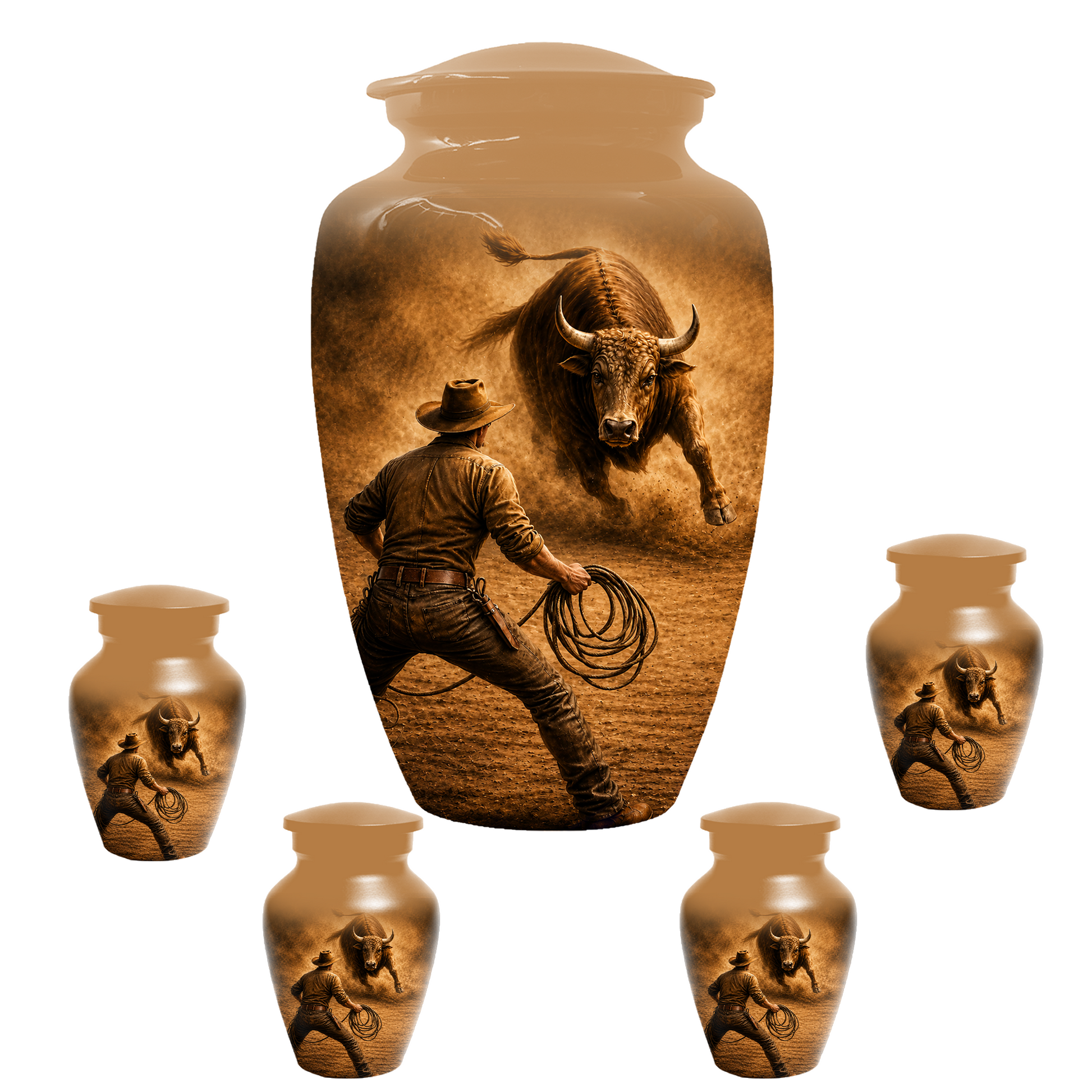Bull Riding Memorial Urn for Dad -  Cowboy Cremation Urn for Ashes Male