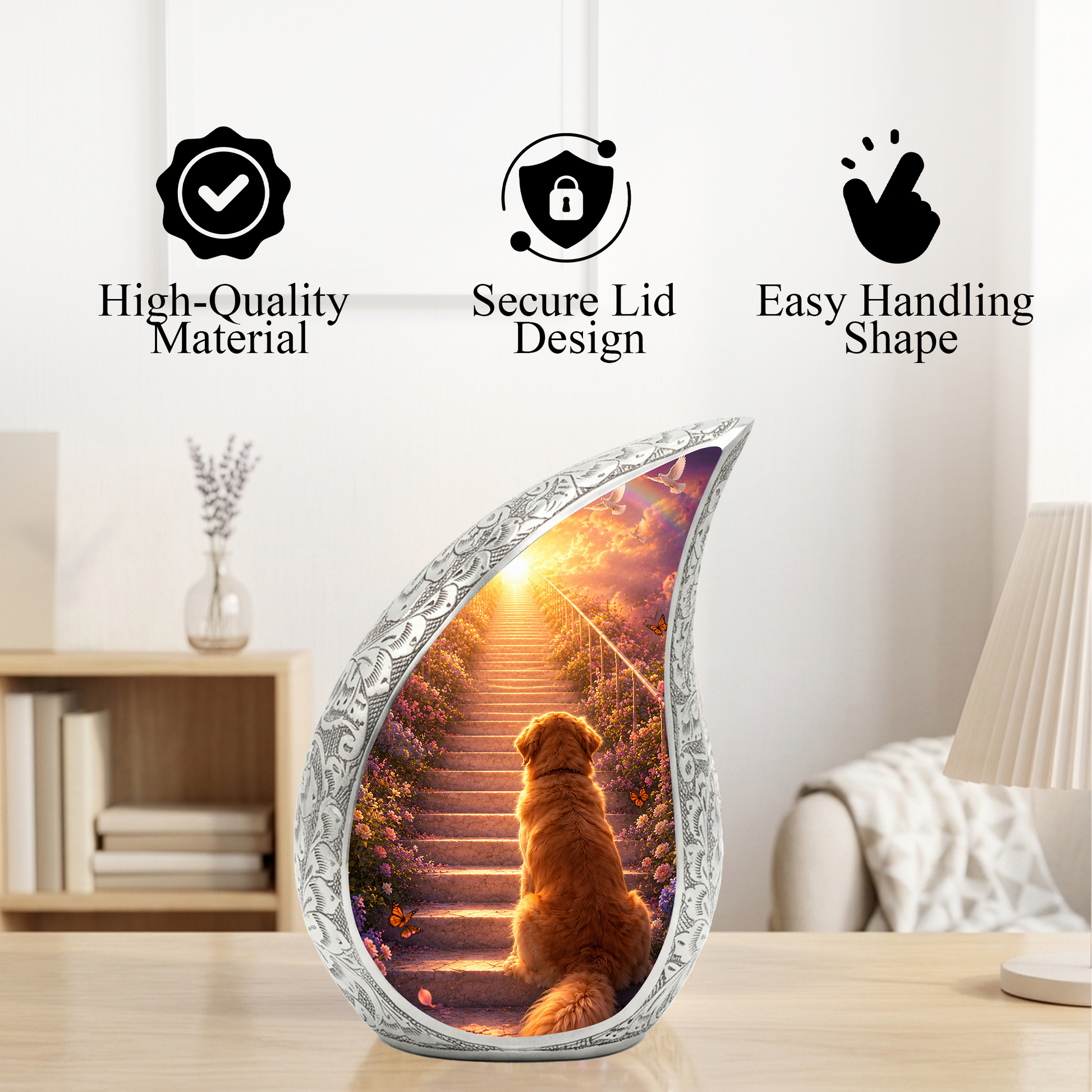 Dog Heaven Urn for Human Ashes | Adult Cremation Urn | Personalized Dog Memorial Urn