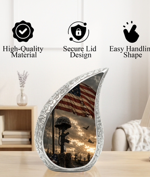 Military Urn for Human Ashes | Adult Military Cremation Urn & Patriotic Memorial Urn