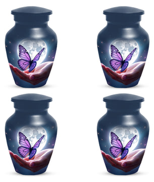 Beautiful Moon Purple Butterfly Urn for Human Ashes | Purple Butterfly Moonlight Cremation Urn