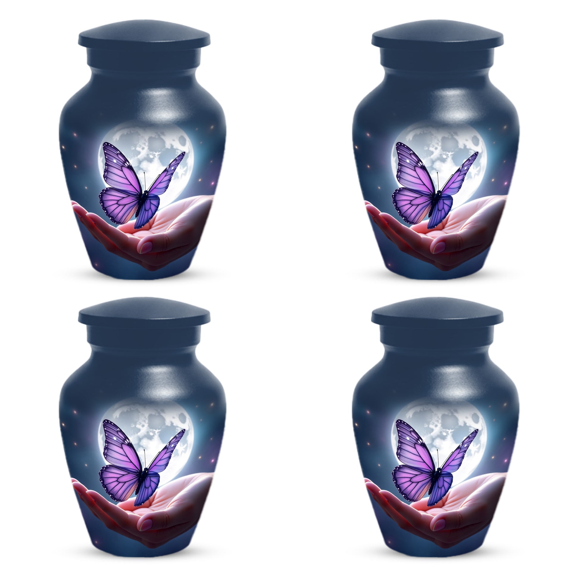 Beautiful Moon Purple Butterfly Urn for Human Ashes | Purple Butterfly Moonlight Cremation Urn