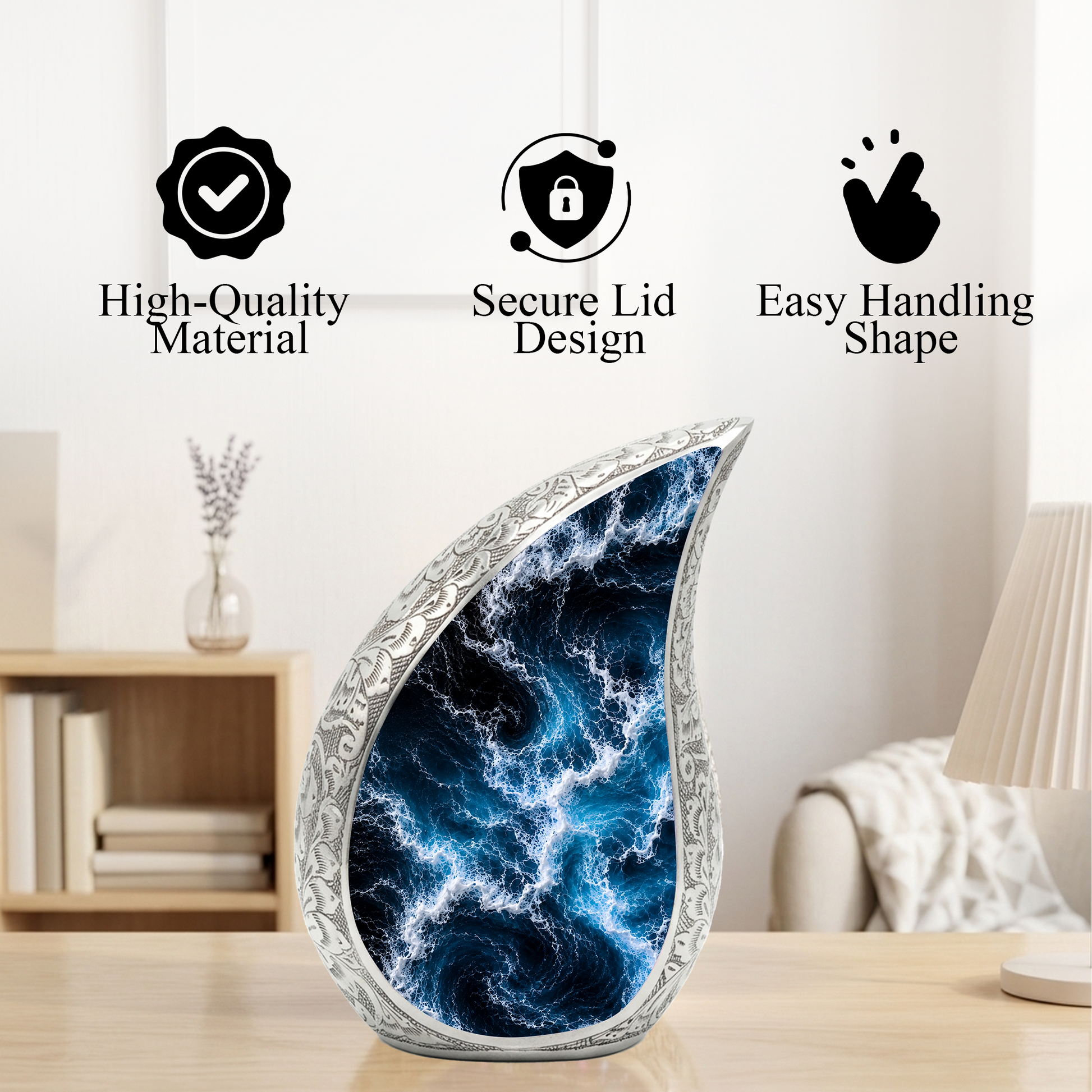 Beach Urn for Ashes, Ocean Wave Cremation Urn,Beautiful Ocean Keepsake Urn