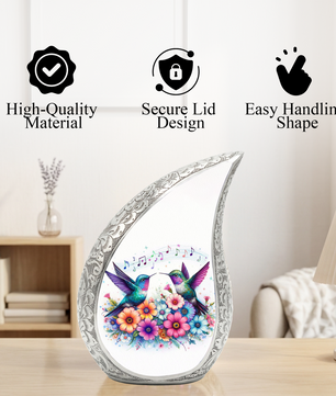 Beautiful Hummingbird with flowers Cremation Urn for Adult Ashes